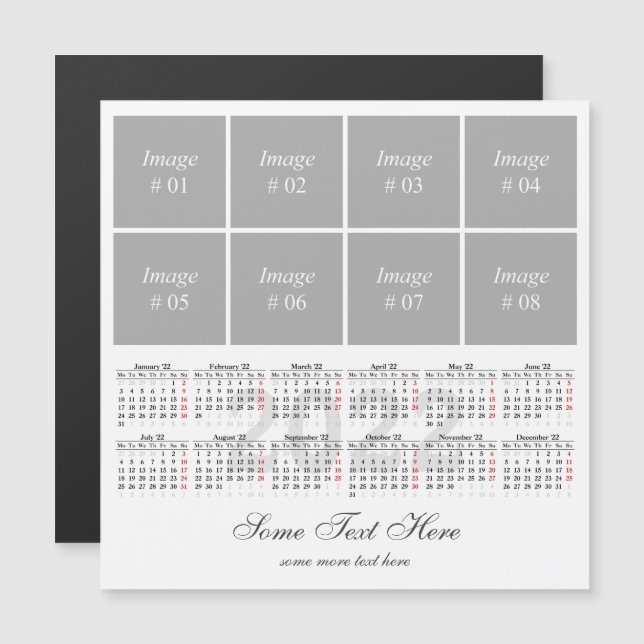 Create your own 2022 calendar Magnetic card (Front/Back)