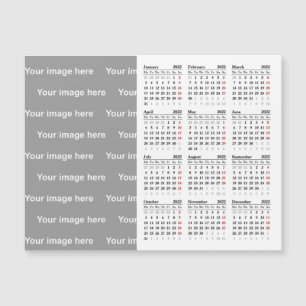 Create your own 2022 calendar magnetic card