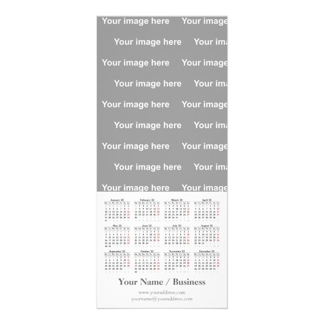 Create your own 2022 calendar Rack Card (Front)