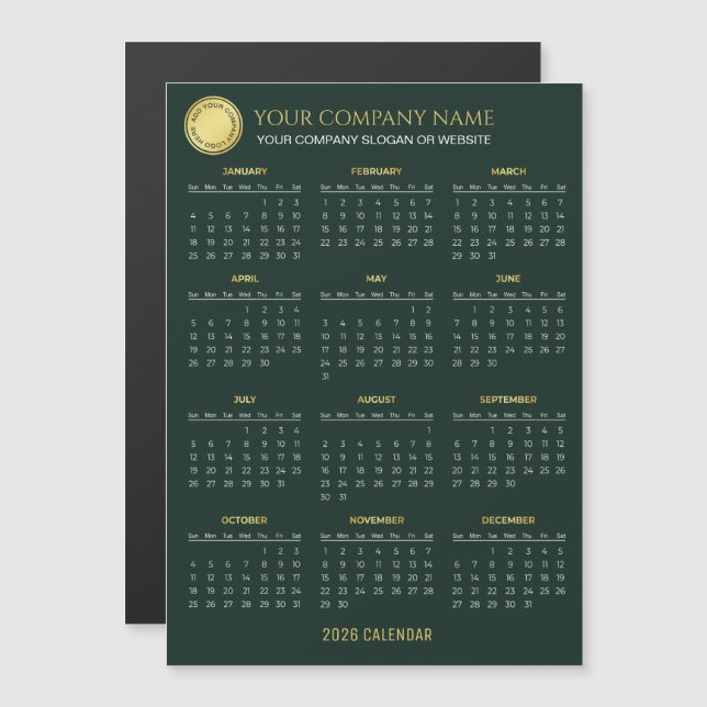 Create Your Own 2026 Company Calendar | Magnet (Front/Back)