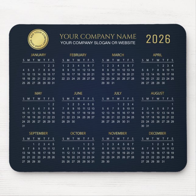 Create Your Own 2026 Company Calendar |  Mouse Mat (Front)