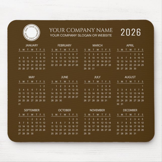 Create Your Own 2026 Company Calendar |  Mouse Mat (Front)