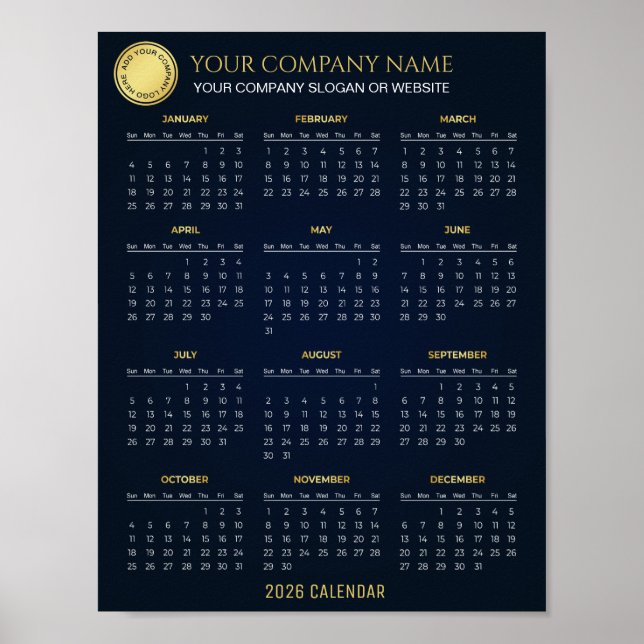 Create Your Own 2026 Company Calendar |  Poster (Front)