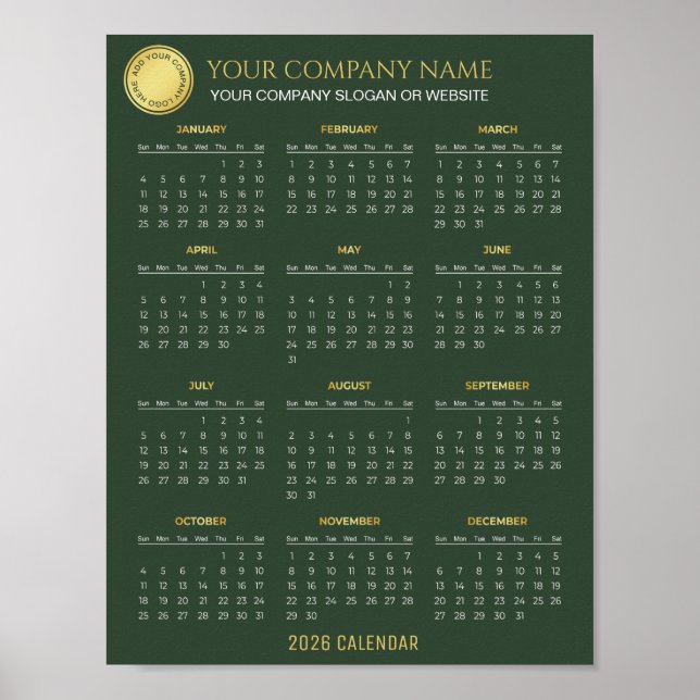 Create Your Own 2026 Company Calendar |  Poster (Front)