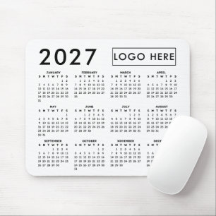 Create Your Own 2027 Business Logo Calendar Mouse Mat