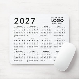 Create Your Own 2027 Business Logo Calendar Mouse Mat