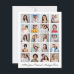 Create Your Own 20 Photo Collage Add Your Greeting Card<br><div class="desc">Create your own 20 Photo Collage for Christmas, Birthdays, Weddings, Anniversaries, Graduations, Father's Day, Mother's Day or any other Special Occasion, with our easy-to-use design tool. Add your favourite photos of friends, family, vacations, hobbies and pets and you'll have a stunning, one-of-a-kind photo collage. Our custom photo collage is perfect...</div>