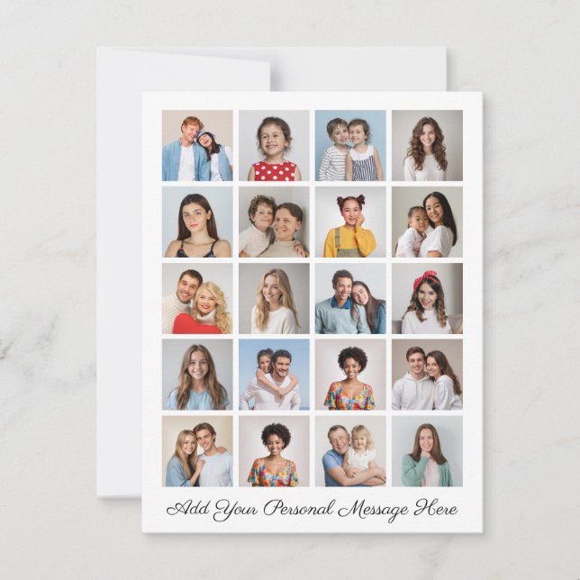 Create Your Own 20 Photo Collage Add Your Greeting Card (Front)