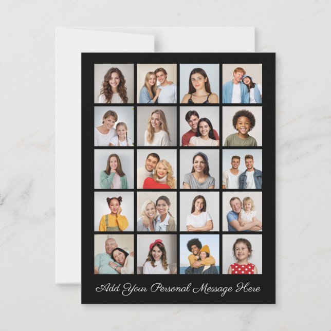 Create Your Own 20 Photo Collage Add Your Greeting Card (Front)