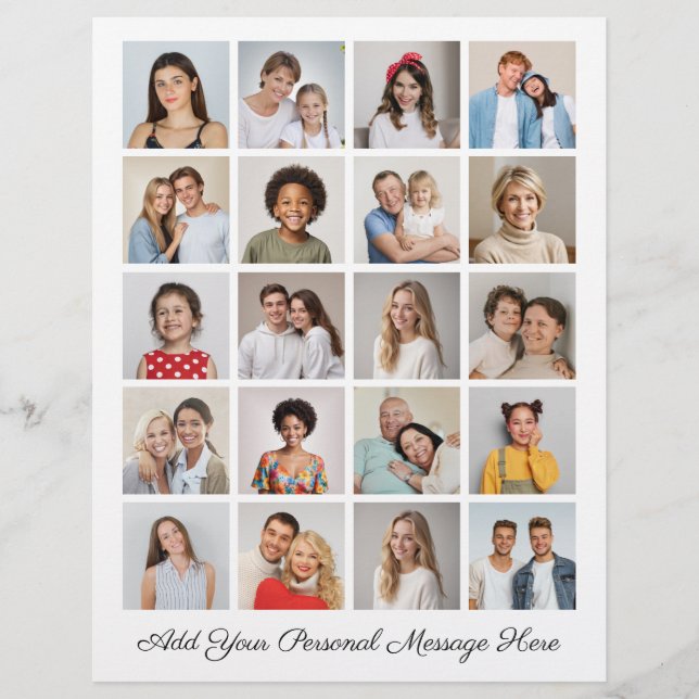 Create Your Own 20 Photo Collage Add Your Greeting Flyer (Front)