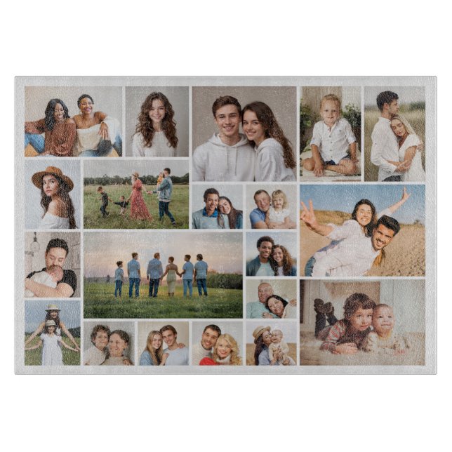 Create Your Own 20 Photo Collage Cutting Board (Front)