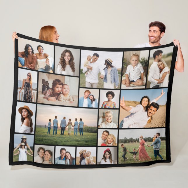 Create Your Own 20 Photo Collage Fleece Blanket (In Situ)
