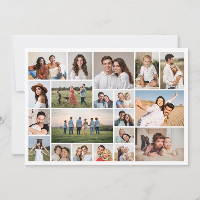 Create Your Own 20 Photo Collage Greeting Card (Front)