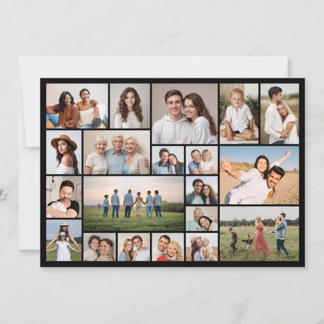 Create Your Own 20 Photo Collage Greeting Card (Front)