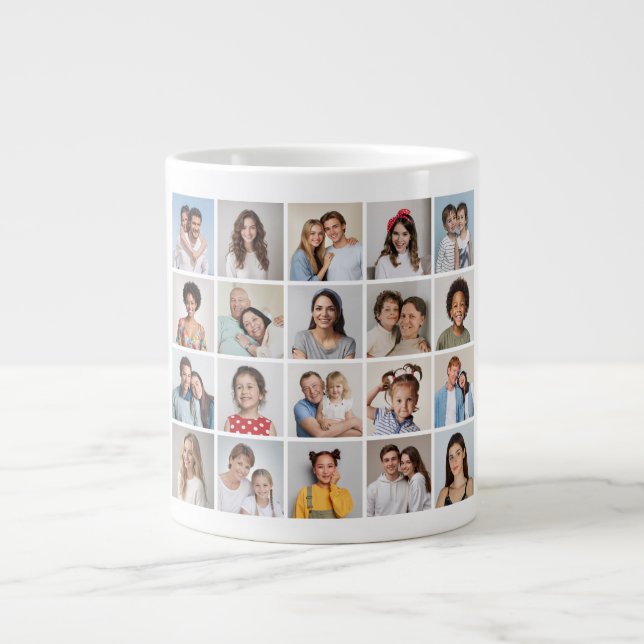 Create Your Own 20 Photo Collage Large Coffee Mug (Front)