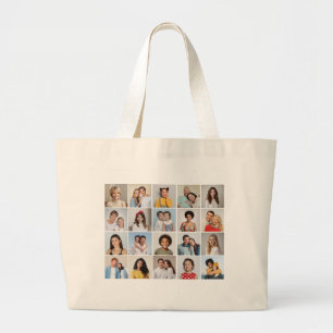 Create Your Own 20 Photo Collage Large Tote Bag