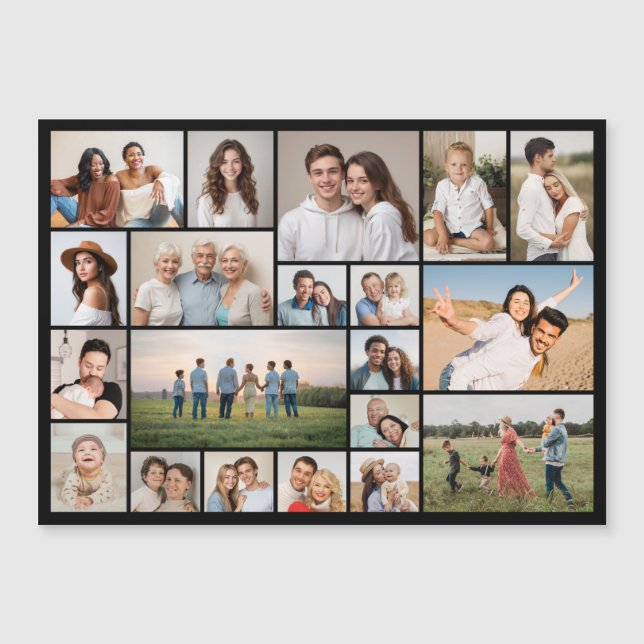 Create Your Own 20 Photo Collage Magnetic Card (Front)