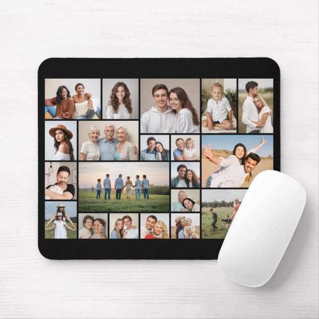 Create Your Own 20 Photo Collage Mouse Pad (With Mouse)