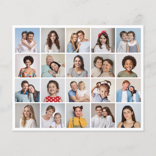 Create Your Own 20 Photo Collage Paper Sheet/Flyer (Front)