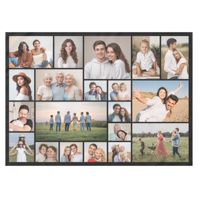 Create Your Own 20 Photo Collage Tablecloth (Front (Horizontal))