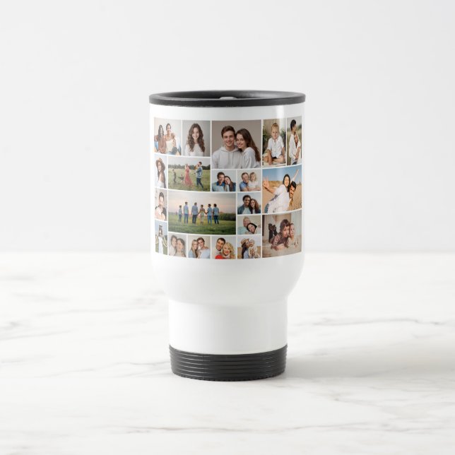 Create Your Own 20 Photo Collage  Travel Mug (Center)