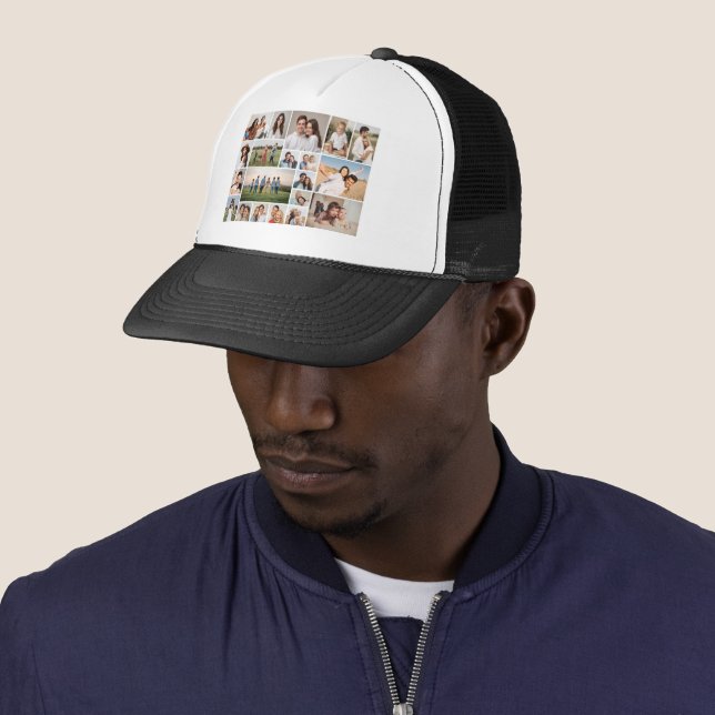 Create Your Own 20 Photo Collage Trucker Hat (In Situ)