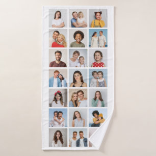 Create Your Own 21 Photo Collage Bath Towel