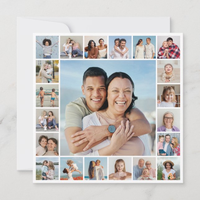 Create Your Own 21 Photo Collage Card (Front)