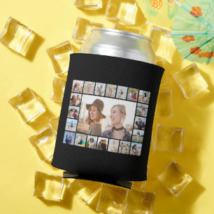 Create Your Own 21 Photo Collage Editable Colour Can Cooler