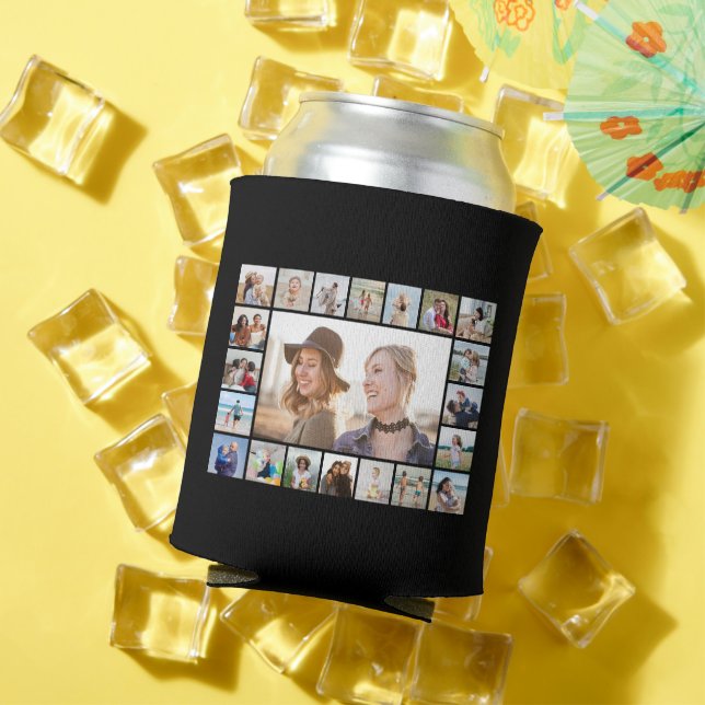 Create Your Own 21 Photo Collage Editable Colour Can Cooler (In Situ Summer)