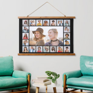 Create Your Own 21 Photo Collage Editable Colour Hanging Tapestry