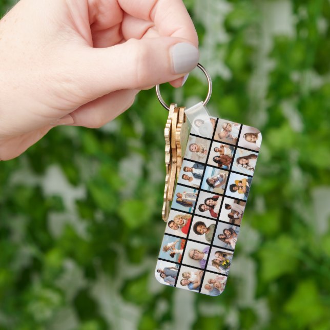 Create Your Own 21 Photo Collage Editable Colour  Key Ring (Hand)
