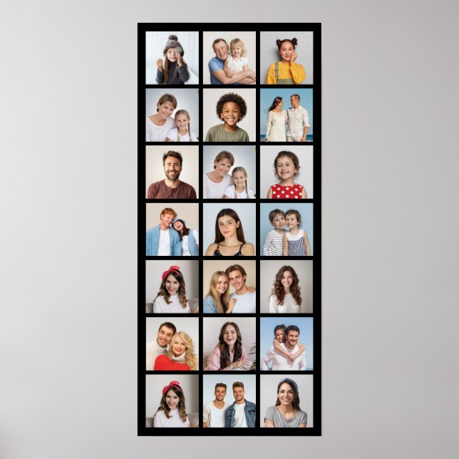 Create Your Own 21 Photo Collage Editable Colour  Poster (Front)
