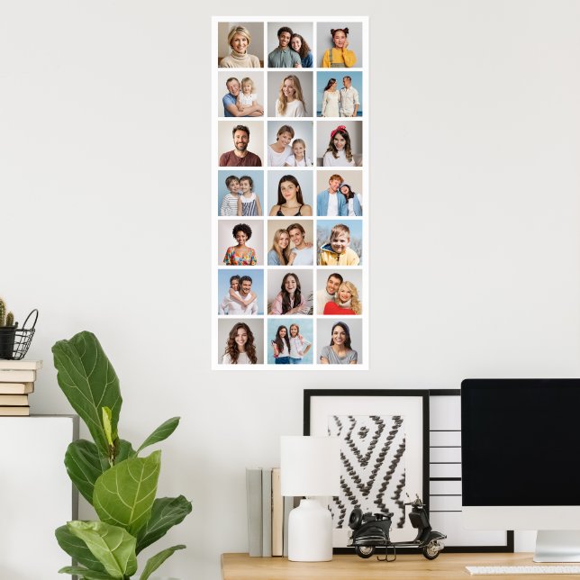 Create Your Own 21 Photo Collage Editable Colour Poster (Home Office)