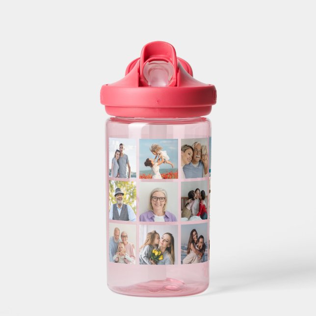 Create Your Own 21 Photo Collage Kid's  Water Bottle (Front)