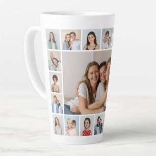 Create Your Own 21 Photo Collage Latte Mug