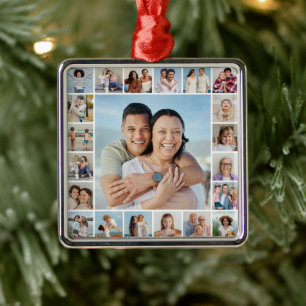 Create Your Own 21 Photo Collage Metal Tree Decoration