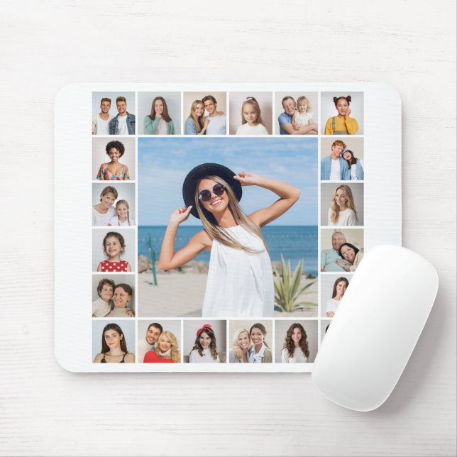 Create Your Own 21 Photo Collage Mouse Mat (With Mouse)