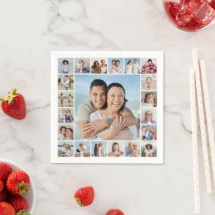 Create Your Own 21 Photo Collage Napkin