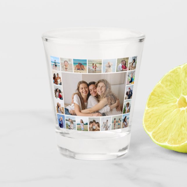 Create Your Own 21 Photo Collage Shot Glass (Front)