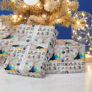 Create Your Own 21 Photo Collage Wrapping Paper