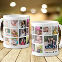 Create Your Own 22 Photo Collage Family Name White