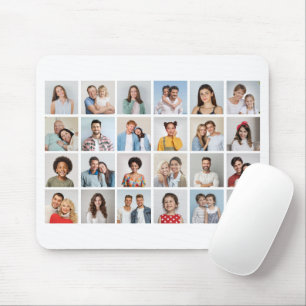 Create Your Own 24 Photo Collage Editable Colour Mouse Mat