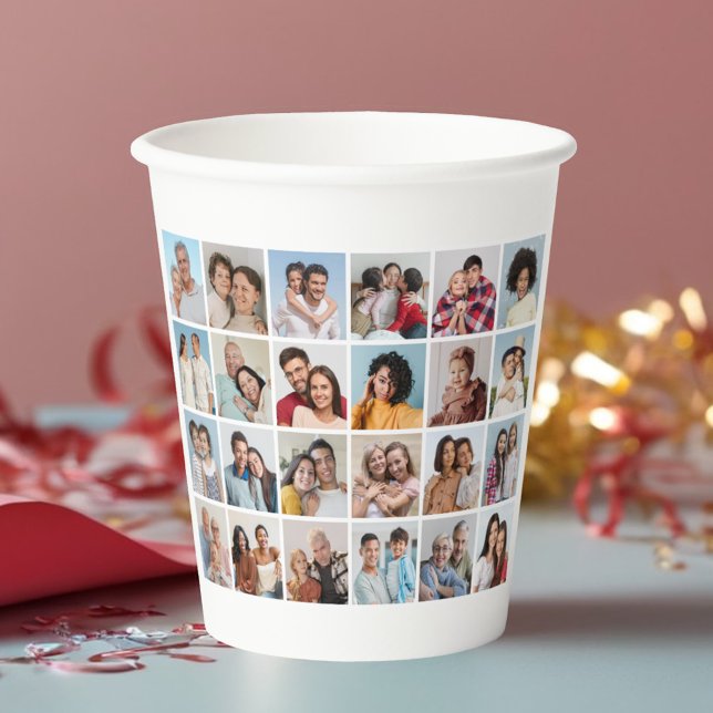 Create Your Own 24 Photo Collage  Paper Cups (24 Photo Collage Paper Cups)