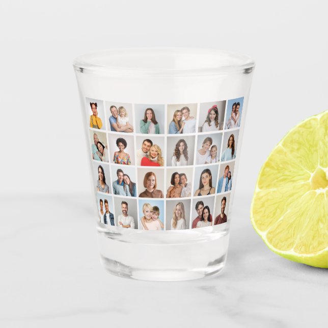 Create Your Own 24 Photo Collage Shot Glass (Front)