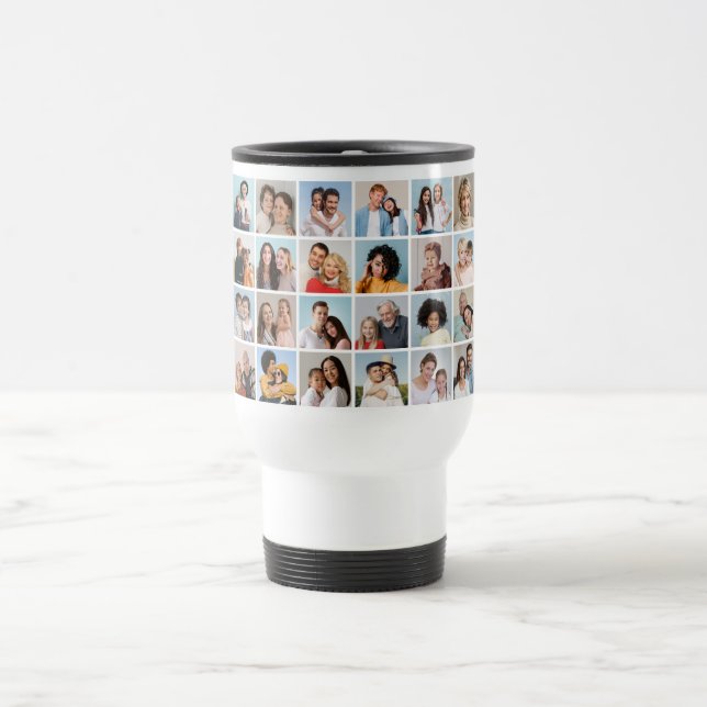 Create Your Own 24 Photo Collage Travel Mug (Center)