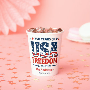 Create Your Own 250 Years of USA Freedom Paper Cups