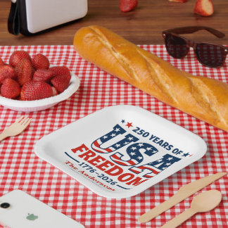 Create Your Own 250 Years of USA Freedom  Paper Plate