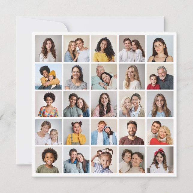 Create Your Own 25 Photo Collage Card (Front)