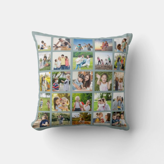 Create Your Own 25 Photo Collage Editable Cushion (Front)